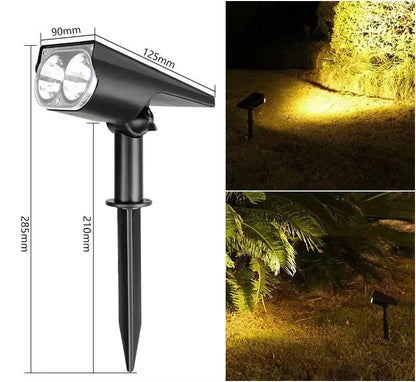 Spot solaire 2 led éclairage blanc chaud  pour jardin