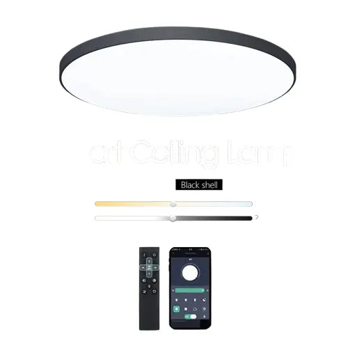 Grand Spot plafonnier surface lumineuse intégrale dimmable rond connecté avec télécommande