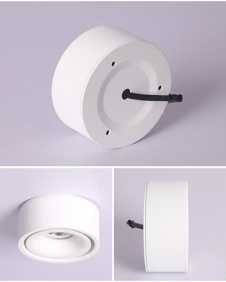 spot LED moderne blanc rond non encastrable 5CM de haut et 10cm de diamètre