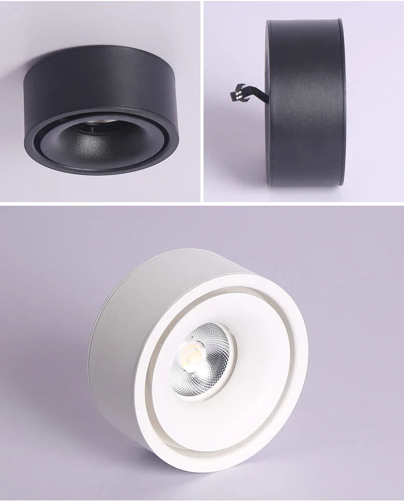 spot LED moderne rond non encastrable flux lumineux ciblé