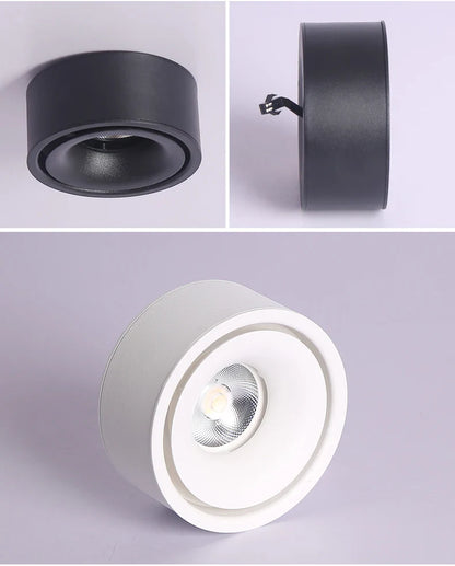 spot LED moderne rond non encastrable flux lumineux ciblé